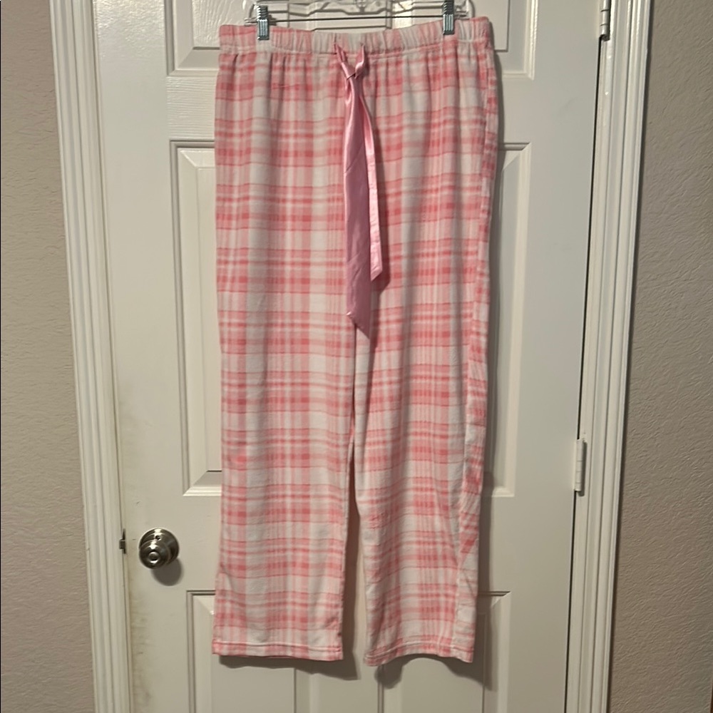 Hanna Pink Plaid Pajama Pants Size XL